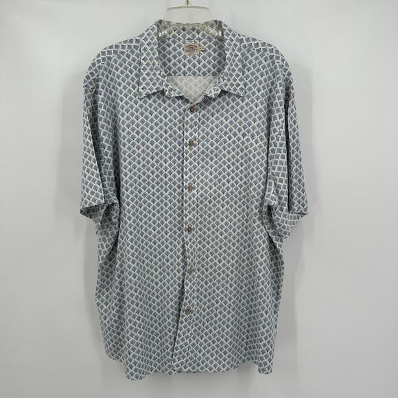 Faherty Other - Faherty Mens Shirt Sz XXL Hemp Blend Geometric Coastal Casual Lightweight Summer